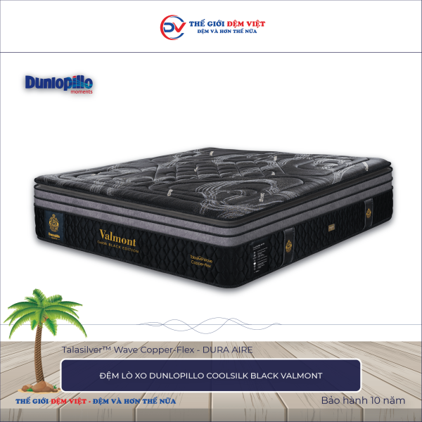 Đệm lò xo Dunlopillo CoolSilk BLACK Valmont